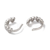 Heart Brass Micro Pave Cubic Zirconia Cuff Earrings for Women EJEW-P281-04P-2