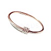 304 Stainless Steel Crystal Rhinestone Bangles for Women FS-WG476C1-01-5