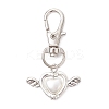 Acrylic Imitation Pearl Heart with Alloy Wings Pendant Decorations HJEW-JM03986-2