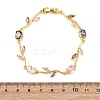 Brass Micro Pave Cubic Zirconia Link Bracelets for Women BJEW-H209-03G-5