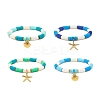 4Pcs 4 Style Handmade Polymer Clay Heishi Surfer Stretch Bracelets Set BJEW-JB08638-1