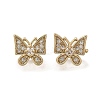 Brass Micro Pave Clear Cubic Zirconia Slide Charms KK-Z126-20G-1