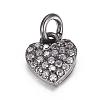 Brass Micro Pave Cubic Zirconia Charms ZIRC-P060-41B-1