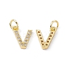 Real 18K Gold Plated Brass Micro Pave Clear Cubic Zirconia Charms KK-E068-VB452-V-1