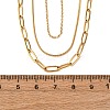 304 Stainless Steel Paperclip Chain 3 Layer Necklaces NJEW-T016-18G-5