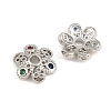 Brass Micro Pave Cubic Zirconia Bead Caps CU-CBA6A75-33P-2