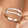 304 Stainless Steel Cuff Rings FS-WGFBCF4-08-1