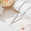 1Pc 304 Stainless Steel Letter Pendant Necklaces NJEW-LP0001-33D-P-3
