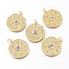 Brass Micro Pave Clear & Blue Cubic Zirconia Charms ZIRC-O036-09G-1