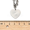 304 Stainless Steel Heart Pendant Rolo Chain Necklaces for Women NJEW-Q028-06P-3