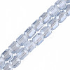 Electroplate Transparent Glass Beads Strands EGLA-N002-32-2