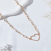 1Pc Zinc Alloy Hollow Heart Pendant Necklaces NJEW-LP0009-46G-3