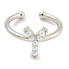 Rack Plating Brass Open Cuff Rings for Women RJEW-F162-01P-Y-2