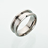 Non-Tarnish 201 Stainless Steel Grooved Finger Ring Settings MAK-I017-01C-S-1