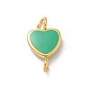 Ion Plating(IP) 304 Stainless Steel Enamel Heart Connector Charms STAS-G351-08G-02-1