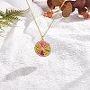 5Pcs Eco-Friendly Brass Micro Pave Cubic Zirconia with Enamel Pendants KK-SZ0005-71-5