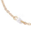 ABS Plastic Imitation Pearl Beads Link Bracelets NJEW-JB12195-02-3