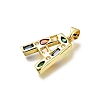 Brass Micro Pave Clear Cubic Zirconia Pendants KK-G521-01G-A-01-2