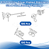 100Pcs 304 Stainless Steel Stud Earring Findings STAS-BBC0006-07S-2