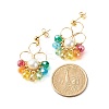 Flower Colorful Glass Beads Dangle Earrings for Girl Women EJEW-TA00010-4