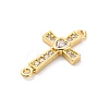 Brass Micro Pave Cubic Zirconia Connector Charms KK-S510-16G-2