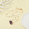 Natural Amethyst Raw Stone Pendant Necklace for Women NJEW-JN03781-03-5