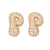 Brass Micro Pave Cubic Zirconia Stud Earrings EJEW-Z091-04G-P-2