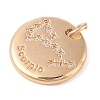 Brass with Clear Cubic Zirconia Pendants LS-KK-N256-24H-G-2