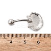 Alloy Enamel Shell Shaped Curved Barbell Belly Rings AJEW-R007-02P-4