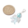 2Pcs 2 Colors Wedding Season Angel Glass Pearl & Acrylic Pendant Decorations HJEW-JM01917-3
