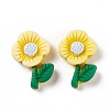 Flower Mixe Shapes Opaque Resin Cabochons RESI-G041-D02-2
