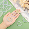 12Pcs 6 Style Heart/Ring Glitter Silicone Beads SIL-CA0002-82-3