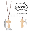 Wood Cross Pendant Decorations WOOD-WH0034-55B-2