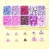 DIY Flat Round & Heart Acrylic & Glass Seed Beads Jewelry Making Findings Kits DIY-FS0006-43D-6