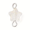Spray Painted Glass Star Connector Charms PALLOY-JF02338-40B-1