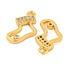Christmas Theme Brass Clear Cubic Zirconia Pendants KK-N254-30G-2