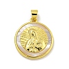 Rack Plating Brass Pave Nature Shell Religion Pendants KK-C074-31G-02-1