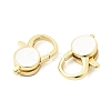 Flat Round Brass Enamel Lobster Claw Clasps KK-Z147-02G-01B-2