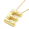 Brass & Plastic Pearl Letter Pendant Box Chain Necklaces for Women LS-NJEW-U017-01G-05-2