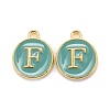 Golden Plated Alloy Enamel Charms X-ENAM-S118-05F-1