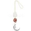 Nuggets Natural Quartz Crystal & Red Jasper Pouch Pendant Decorations HJEW-WH20002-03D-1