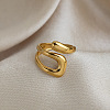 Irregular 304 Stainless Steel Cuff Open Rings for Women TO5152-2