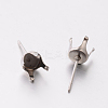 304 Stainless Steel Post Stud Earring Settings STAS-E074-20-1
