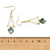 Paua Shell Dangle Earrings EJEW-JE07179-01-4
