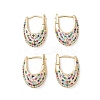 Colorful Cubic Zirconia Hoop Earrings EJEW-M216-02G-4