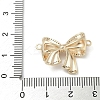 Brass Micro Pave Clear Cubic Zirconia Connector Charms KK-M308-14G-3