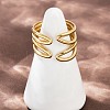 304 Stainless Steel Adjustable Open Cuff Rings for Women RJEW-K299-02G-1