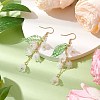 Flower Acrylic with 304 Stainless Steel Dangle Earrings EJEW-JE06142-2