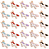 50Pcs 5 Colors Alloy Enamel Pendants ENAM-SC0007-25-1