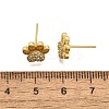 Clear Cubic Zirconia Dog Claw Print Stud Earrings EJEW-C035-02G-3